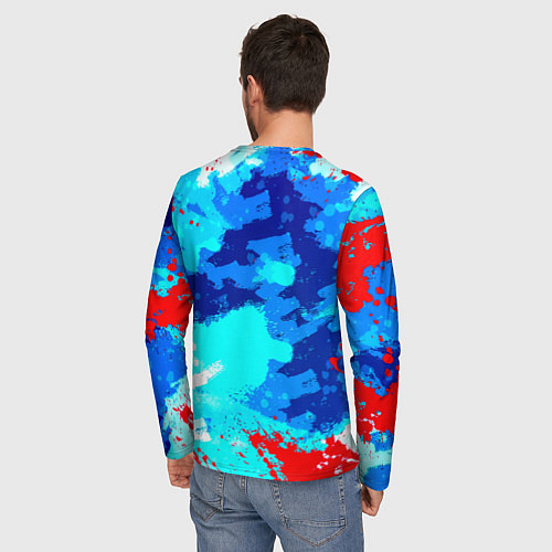 Мужской лонгслив Ювентус абстрактные краски / 3D-принт – фото 4