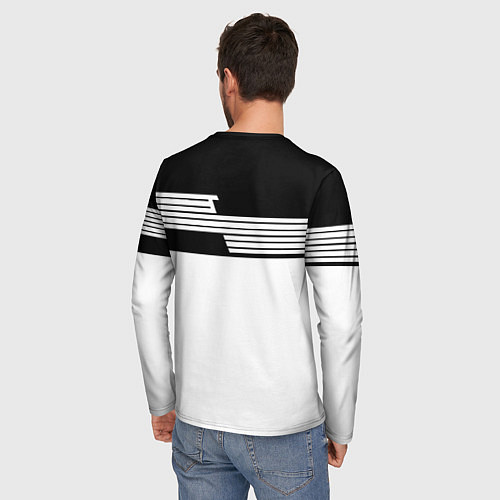 Мужской лонгслив Juventus полосы линии / 3D-принт – фото 4
