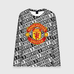 Мужской лонгслив Манчестер Юнайтед x ювентус паттерн