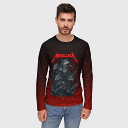 Лонгслив мужской Metallica в виде волков, цвет: 3D-принт — фото 2