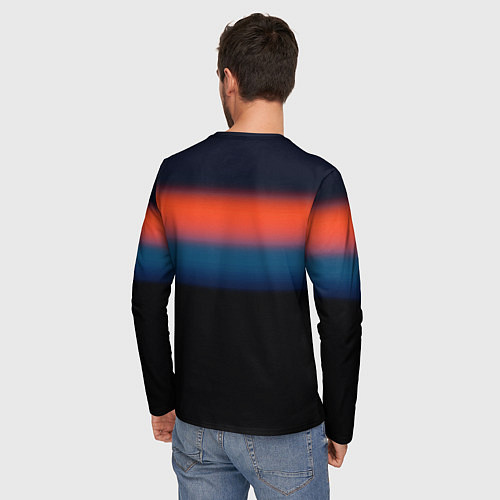 Мужской лонгслив На бога надейся сине-красный арт / 3D-принт – фото 4