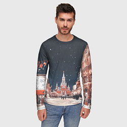 Лонгслив мужской Праздничная ночь в Москве, цвет: 3D-принт — фото 2