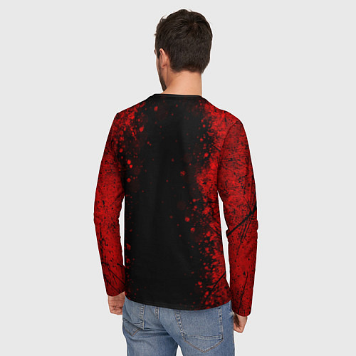 Мужской лонгслив Эмблема hitman на черном фоне / 3D-принт – фото 4