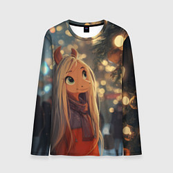 Лонгслив мужской Новогодняя лошадка, цвет: 3D-принт
