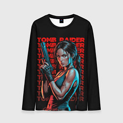 Лонгслив мужской Lara Croft с пистолетом, цвет: 3D-принт