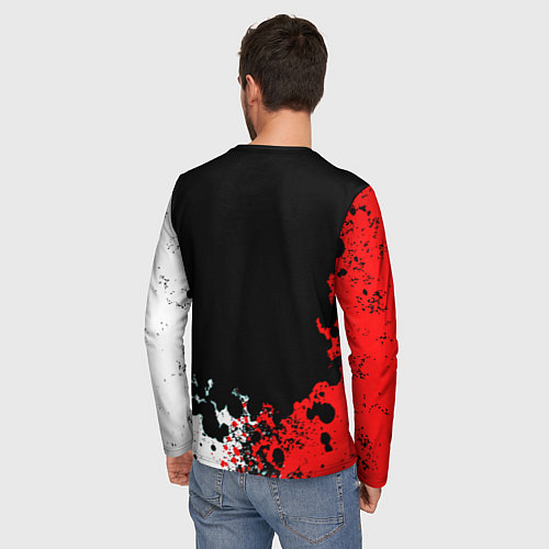 Мужской лонгслив Манчестер Юнайтед краски абстрактные / 3D-принт – фото 4