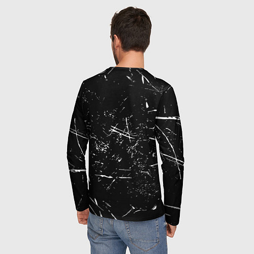 Мужской лонгслив Ювентус краски штрихи / 3D-принт – фото 4