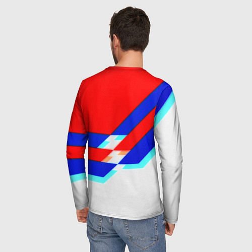 Мужской лонгслив Манчестер Юнайтед полосы геометрия / 3D-принт – фото 4