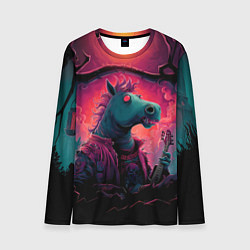 Лонгслив мужской Лошадь рок стиль, цвет: 3D-принт