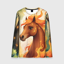 Мужской лонгслив Милая огненная лошадь