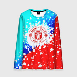 Лонгслив мужской Манчестер Юнайтед неон, цвет: 3D-принт