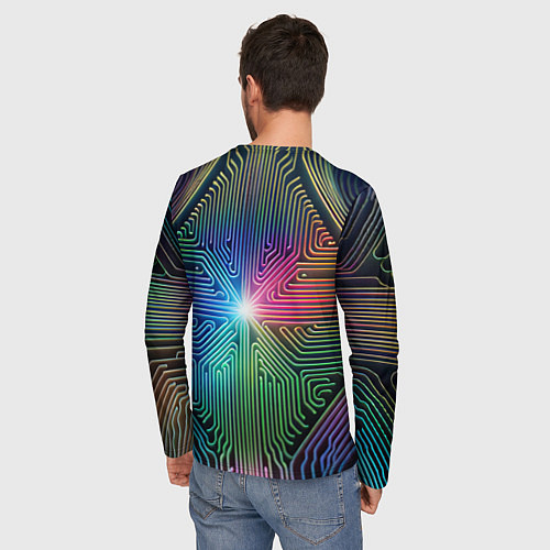 Мужской лонгслив Линейная графика / 3D-принт – фото 4