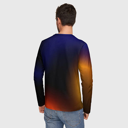 Мужской лонгслив Color black red blue / 3D-принт – фото 4