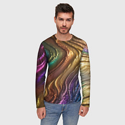 Лонгслив мужской Сморщенные складочки жидкости, цвет: 3D-принт — фото 2