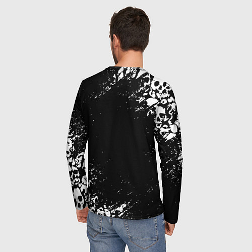 Мужской лонгслив Ювентус черепа краски / 3D-принт – фото 4