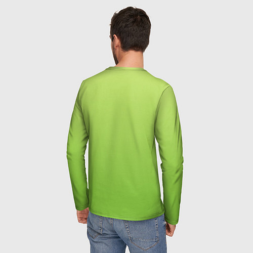 Мужской лонгслив Color lime green / 3D-принт – фото 4
