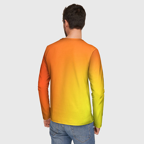 Мужской лонгслив Color orange red / 3D-принт – фото 4