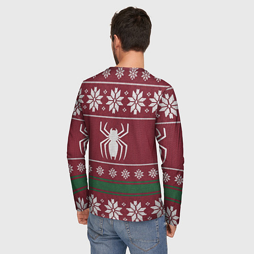 Мужской лонгслив Рождественский свитер Человека паука / 3D-принт – фото 4