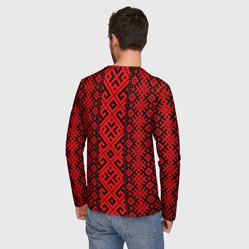 Мужской лонгслив Стиль славянский орнамент / 3D-принт – фото 4