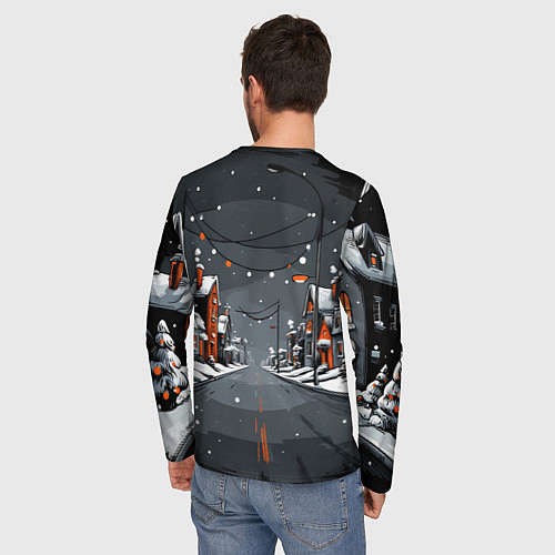 Мужской лонгслив Новогодняя лошадка 2026 год / 3D-принт – фото 4