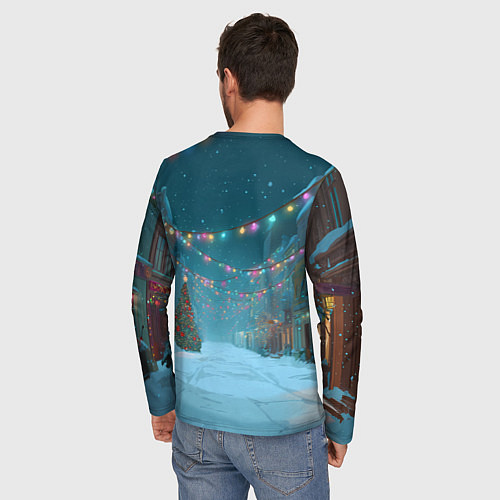 Мужской лонгслив Новогодняя лошадка 2026 год / 3D-принт – фото 4