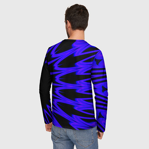 Мужской лонгслив Color neon blue / 3D-принт – фото 4