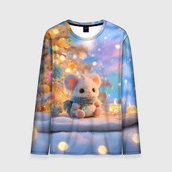 Лонгслив мужской Новогодняя милая мышка, цвет: 3D-принт