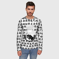 Лонгслив мужской Реал Мадрид япония символы, цвет: 3D-принт — фото 2
