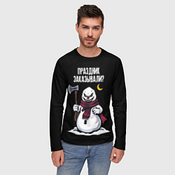 Лонгслив мужской Монстр снеговик с топором, цвет: 3D-принт — фото 2