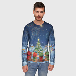 Лонгслив мужской Лошадки в новогоднюю ночь, цвет: 3D-принт — фото 2