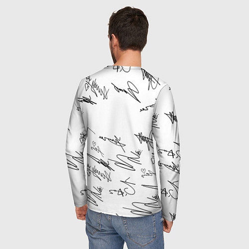 Мужской лонгслив Ювентус автографы текстура / 3D-принт – фото 4