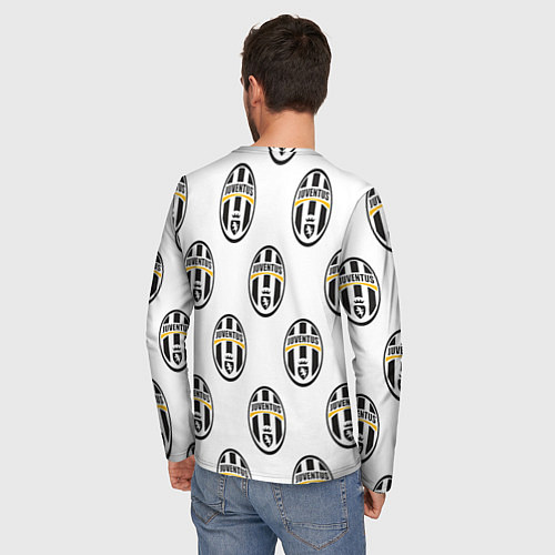 Мужской лонгслив Juventus Pattern / 3D-принт – фото 4