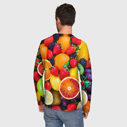 Мужской лонгслив Мультифрукт / 3D-принт – фото 4