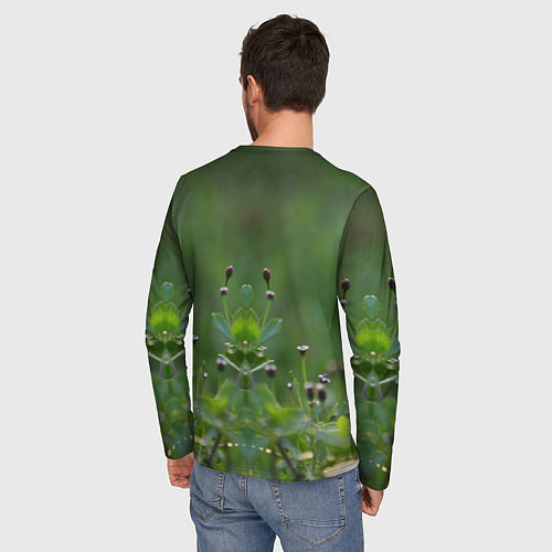 Мужской лонгслив Кролик малыш на лужайке / 3D-принт – фото 4