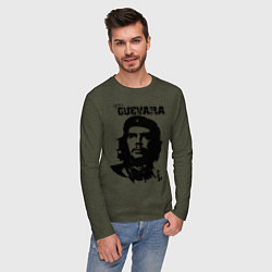 Лонгслив хлопковый мужской Che Guevara цвета меланж-хаки — фото 2