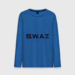 Лонгслив хлопковый мужской S.W.A.T цвета синий — фото 1