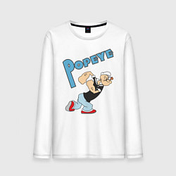 Лонгслив хлопковый мужской Popeye цвета белый — фото 1