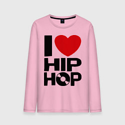 Лонгслив хлопковый мужской I love Hip Hop, цвет: светло-розовый