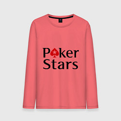 Лонгслив хлопковый мужской Poker Stars, цвет: коралловый