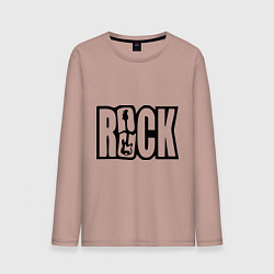 Лонгслив хлопковый мужской Rock Logo, цвет: пыльно-розовый