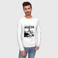 Лонгслив хлопковый мужской Moscow Kremlin 1147, цвет: белый — фото 2