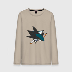 Лонгслив хлопковый мужской San Jose Sharks, цвет: миндальный