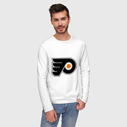 Лонгслив хлопковый мужской Philadelphia Flyers, цвет: белый — фото 2