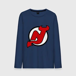 Лонгслив хлопковый мужской New Jersey Devils, цвет: тёмно-синий