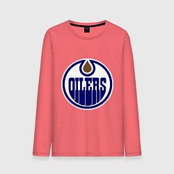 Лонгслив хлопковый мужской Edmonton Oilers, цвет: коралловый