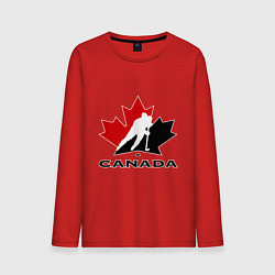 Лонгслив хлопковый мужской Canada, цвет: красный
