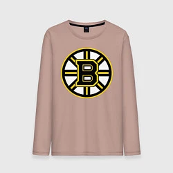 Лонгслив хлопковый мужской Boston Bruins, цвет: пыльно-розовый