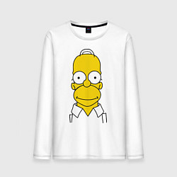 Лонгслив хлопковый мужской Homer Face, цвет: белый