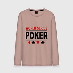 Лонгслив хлопковый мужской World series of poker, цвет: пыльно-розовый