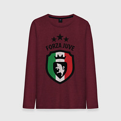 Лонгслив хлопковый мужской Forza Juventus, цвет: меланж-бордовый